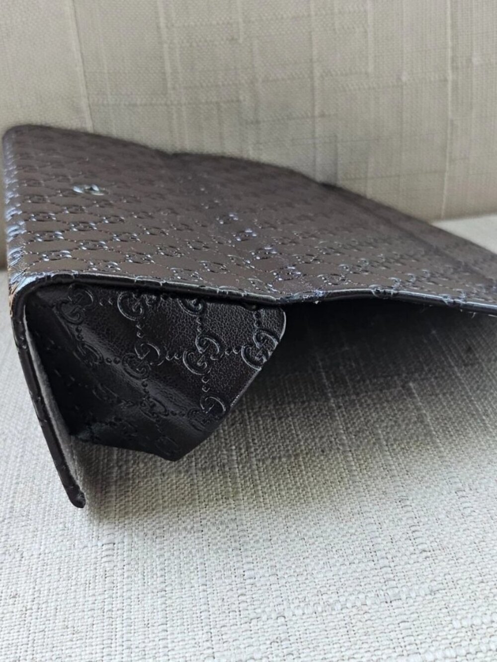 Authentic Gucci Eyeglasses Case Brown Leather Trifold Case for Glasses Case only - Picture 7 of 12